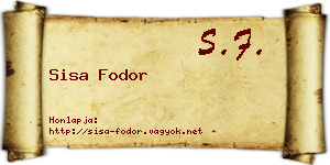 Sisa Fodor névjegykártya